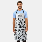 Moderne kapsalon stylist schort (Gedragen)