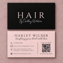 Moderne Kapsalon Zwart en Blush QR Code