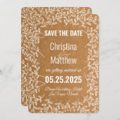 Moderne kartonnen stijl bespaart de datumkaart save the date (Voorkant / Achterkant)