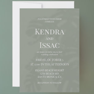 Moderne kas Monstera Groene Bruiloft Kaart