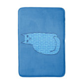 Moderne kat, kobalt en lichtblauw badmat (Voorkant Verticaal)