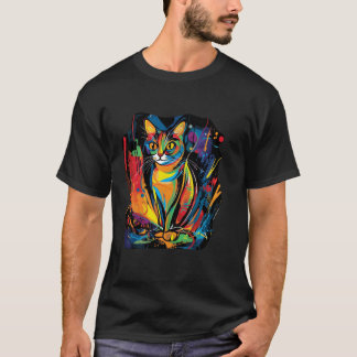 Moderne kat levendig kunst  Kattenliefhebber Artis T-shirt