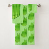 Moderne kat, Limoen en smaragdgroen Bad Handdoek (Insitu)