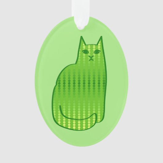 Moderne kat, Limoen en smaragdgroen Ornament (voorkant)