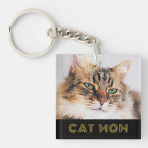 Moderne kat mam foto sleutelhanger