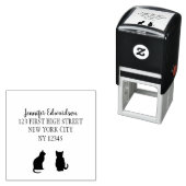 Moderne kat silhouetten handgeschreven script zelfinktende stempel (In situ)