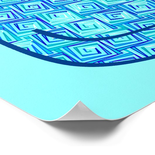 Moderne kat uit de middeleeuwen, Turquoise en mari Poster (Hoek)