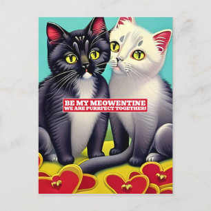 Moderne Katten Miauwentijnse Valentijnsdag Briefkaart