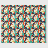 Moderne katten op een Abstracte achtergrond Cadeaupapier (Vlak)