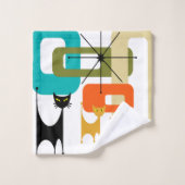 Moderne katten uit de middeleeuwen bad handdoek (Wasdoekje)