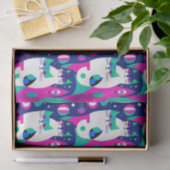 Moderne katten uit het midden van de eeuw op een d tissuepapier (Geschenk)