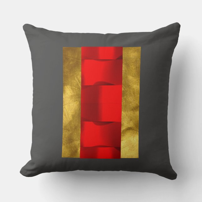 Moderne Keep Gold 3D Red Gray Pillow Kussen (Voorkant)