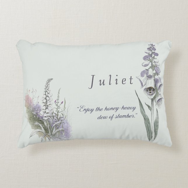 Moderne Keepsake Botanical Bumble Bee Quote Accent Kussen (Voorkant)