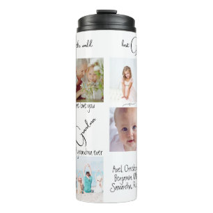 Moderne Keepsake fotocollage Wij houden van u oma Thermosbeker