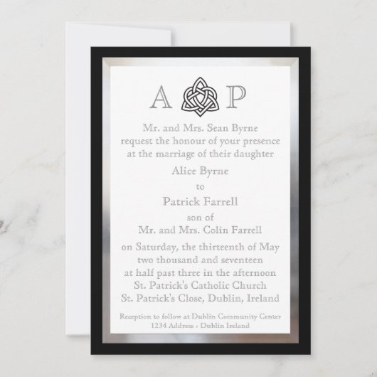 Moderne Keltische huwelijksuitnodiging Kaart (Voorkant)