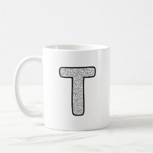 Moderne Keramische Mok met Letter P Monogram