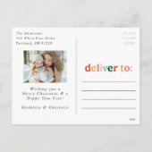 Moderne Kerst 2 Foto Feestdagenkaart (Achterkant)