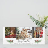 Moderne Kerst 3 Fotocollage Feestdagenkaart (Staand voorkant)