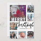 Moderne Kerst 7 Fotocollage script voor Merry Feestdagenkaart (Voorkant)