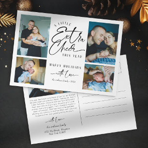 Moderne Kerst Baby Aankondiging Foto Collage Briefkaart