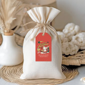 Moderne Kerst Baby zwangerschapsaankondiging Cadeaulabel