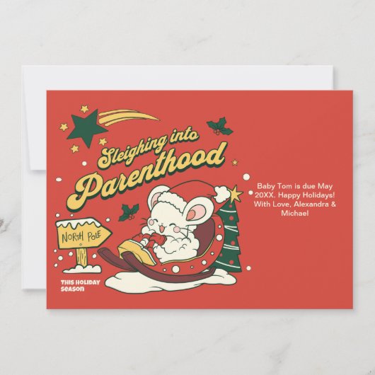 Moderne Kerst Baby zwangerschapsaankondiging Feestdagenkaart (Voorkant)