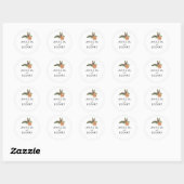 Moderne kerst bruiloft gunst ronde sticker (Vel)