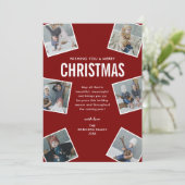 Moderne Kerst Collage van 6 foto's Feestdagenkaart (Staand voorkant)