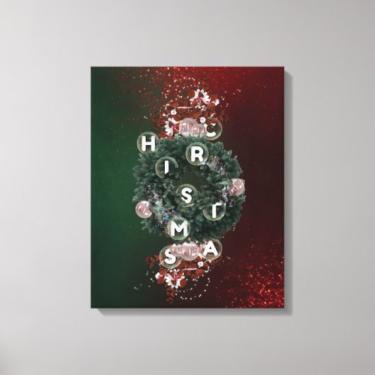 Moderne Kerst Decor Letters Canvas Muurkunst Afdruk (Voorkant)