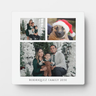 Moderne Kerst Familie 4 Foto Collage Fotoplaat