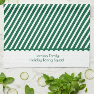 Moderne Kerst Familie Groen Vakantie Backploeg Theedoek