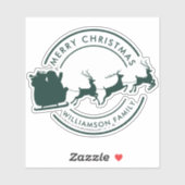 Moderne Kerst Familienaam Custom Sticker (Vel)