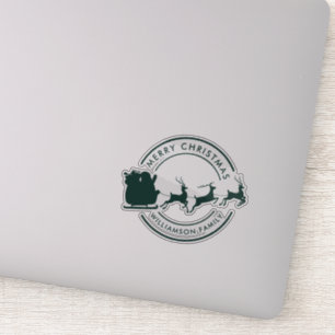 Moderne Kerst Familienaam Custom Sticker