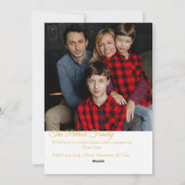 Moderne Kerst Foto Animatiefolder met Gouden Boom Feestdagenkaart (Achterkant)