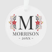 Moderne Kerst Foto Keramisch Ornament (voorkant)