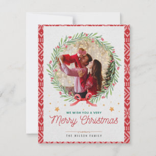Moderne Kerst Foto Plat Kerstkaart
