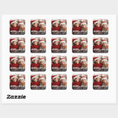 Moderne Kerst Foto Sticker met Merry and Bright (Vel)