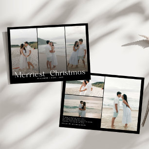Moderne Kerst Foto van Gelukkig Koppel Feestdagenkaart