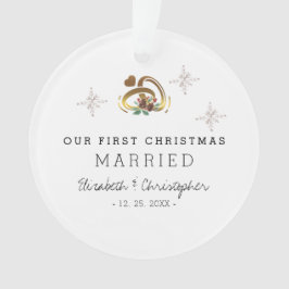 Moderne kerst gehuwde fotokeramiek ornament