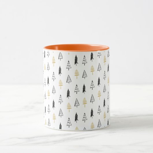 Moderne kerst hand getekende ontwerp mok (Midden)