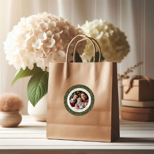 Moderne Kerst Holly Loof Foto Sticker