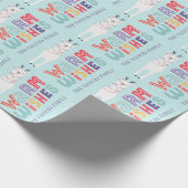 Moderne Kerst-Lama-Slingerlichtjes Naam Cadeaupapier (Hoek)