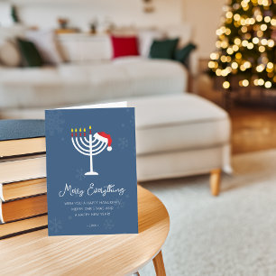 Moderne Kerst met alles Hanukkah Feestdagen Kaart