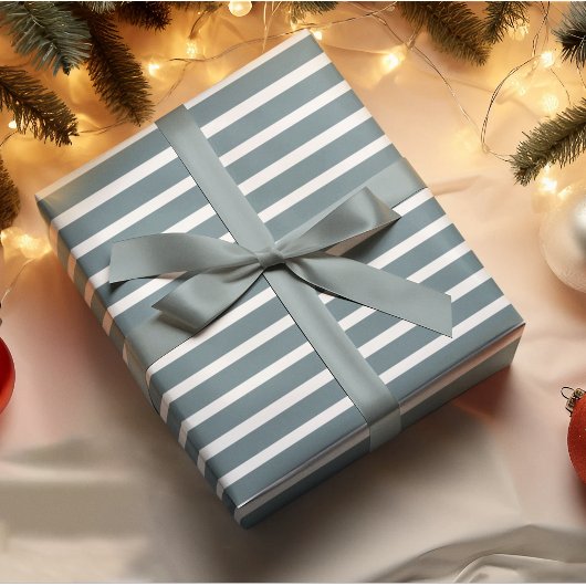 Moderne kerst met groene strepen cadeaupapier