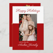 Moderne kerst-multifoto platte kerstkaart (Voorkant / Achterkant)