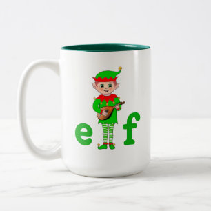 Moderne Kerst Muziek Elf  Tweekleurige Koffiemok