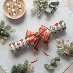 Moderne Kerst Notenkraker Argyle Diamantpatroon Cadeaupapier