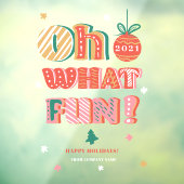 Moderne kerst Oh wat leuk handlettering Raamsticker (Vel 3)