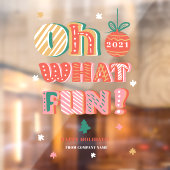 Moderne kerst Oh wat leuk handlettering Raamsticker (Vel 2)