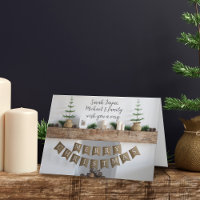 Moderne kerst open haard niet-foto kerstkaart